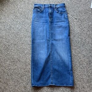 MOTHER Classic Blue Maxi Denim Skirt